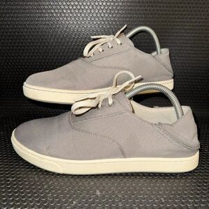 OluKai Kahu Lace Up Sneaker Fog Off White Gray Textile Sneakers Mens Size 8